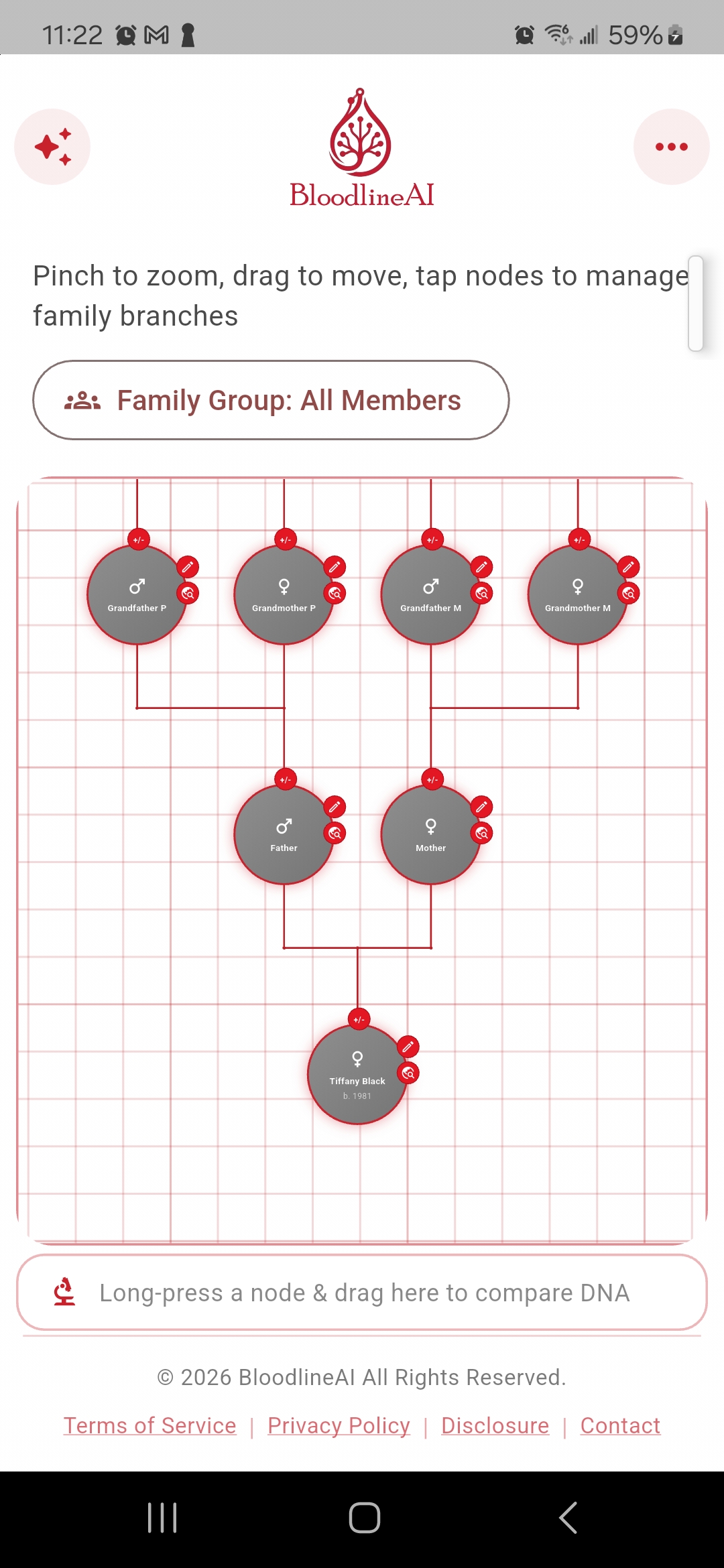 BloodlineAI Tree UI